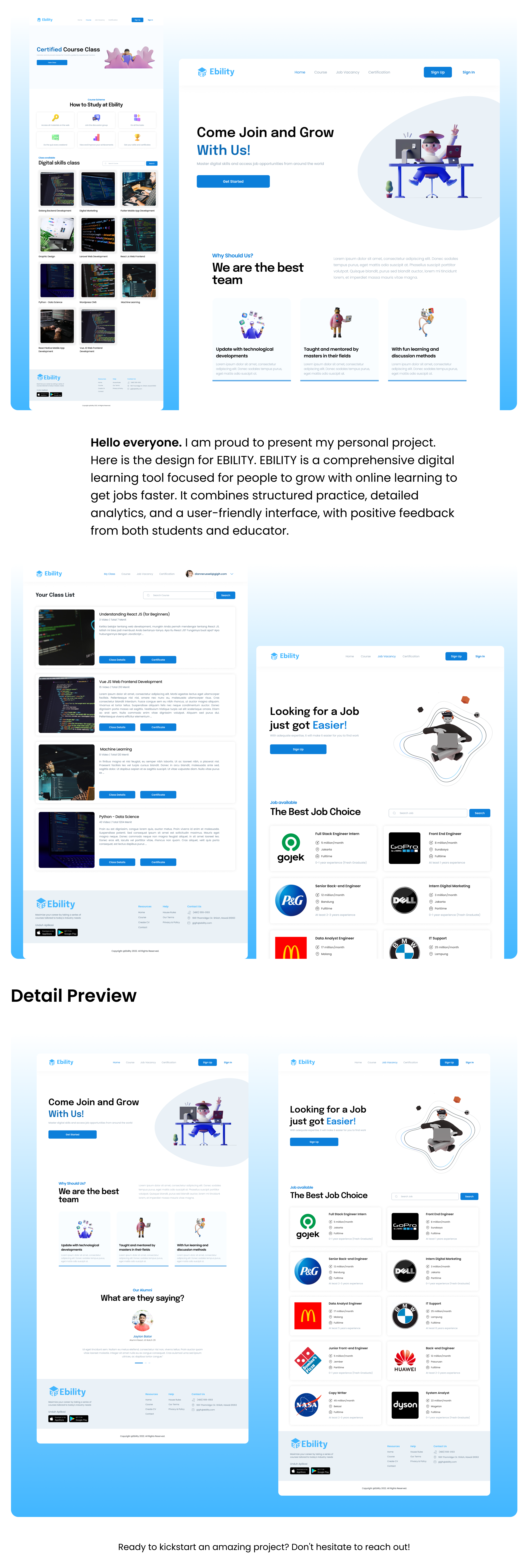 EBILITY education figma design logo technology ui user app user web app web app