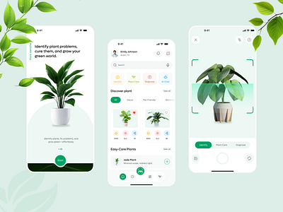 AI plant Care Mobile App & Website ai app branding care garden green mobile app nature plant app product design scan ui uiux ux design websit