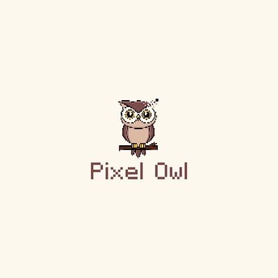 Pixel Owl – Minimal Pixelated Logo Design with Owl & Text brand identity branding design design logo flat graphic design illustration logo logo design logos logotype minimal minimal logo minimalist modern modern logo pixel simple timeless unique