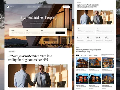 Real Estate Website corporate website modern web real estate real estate landing page real estate website web website