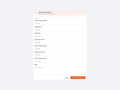 Solar Platform - Add General Contractor clean ui component dashboard energy modal pop up product design saas design solar solar management ui desig ui design webapp