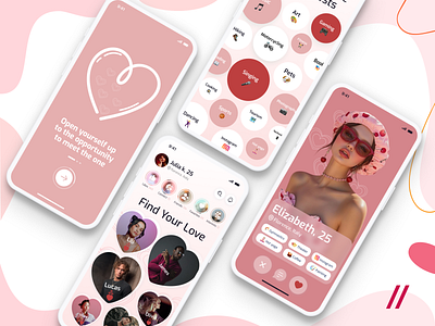 Dating Mobile iOS App Design android dating design ios love mobile mobile app mobile ui pink product design social media ui ux