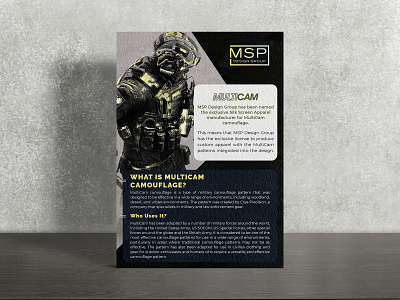 Sales Sheet Design for MSP Design Group brand branding brochure design digital digital art flyer graphic design identity branding military minimal modern promotional collateral promotional material sales sheet sell sheet