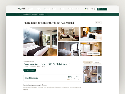 Sigma Hotel- Luxury Hotel Room Detail Page UI appartment booking clean design exporation detail page graphic design hotel hotel booking hotel website luxury hotel luxury room single online book property real estate reservation resort room detail travelling user interface ux