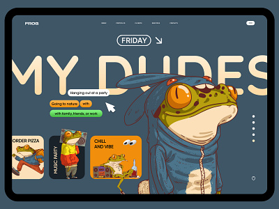 Friday My Dudes design design frog graphic design illustration minimalism