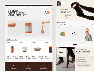 Moss E-commerce Website design dribbble e commerce ecommerce landing page modern online shop platform shopify shoping shopping cart store ui web web design webdesign website