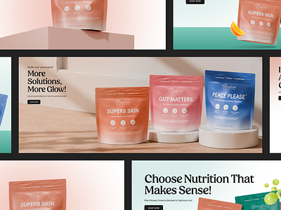 Wellness brand 3d render showcase 3d 3drender design product design realistic render revamped website banners