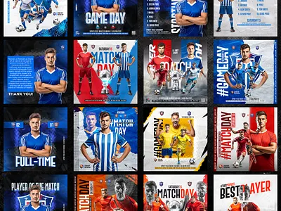 Banners, PSD Templates, Posters & Ad Content for Social Media banner branding design facebook ads football design football poster graphic design instagram post instagram post design matchday poster pinterest poster poster poster design psd flyer soccer graphics social media sports sports banner sports event design sports template