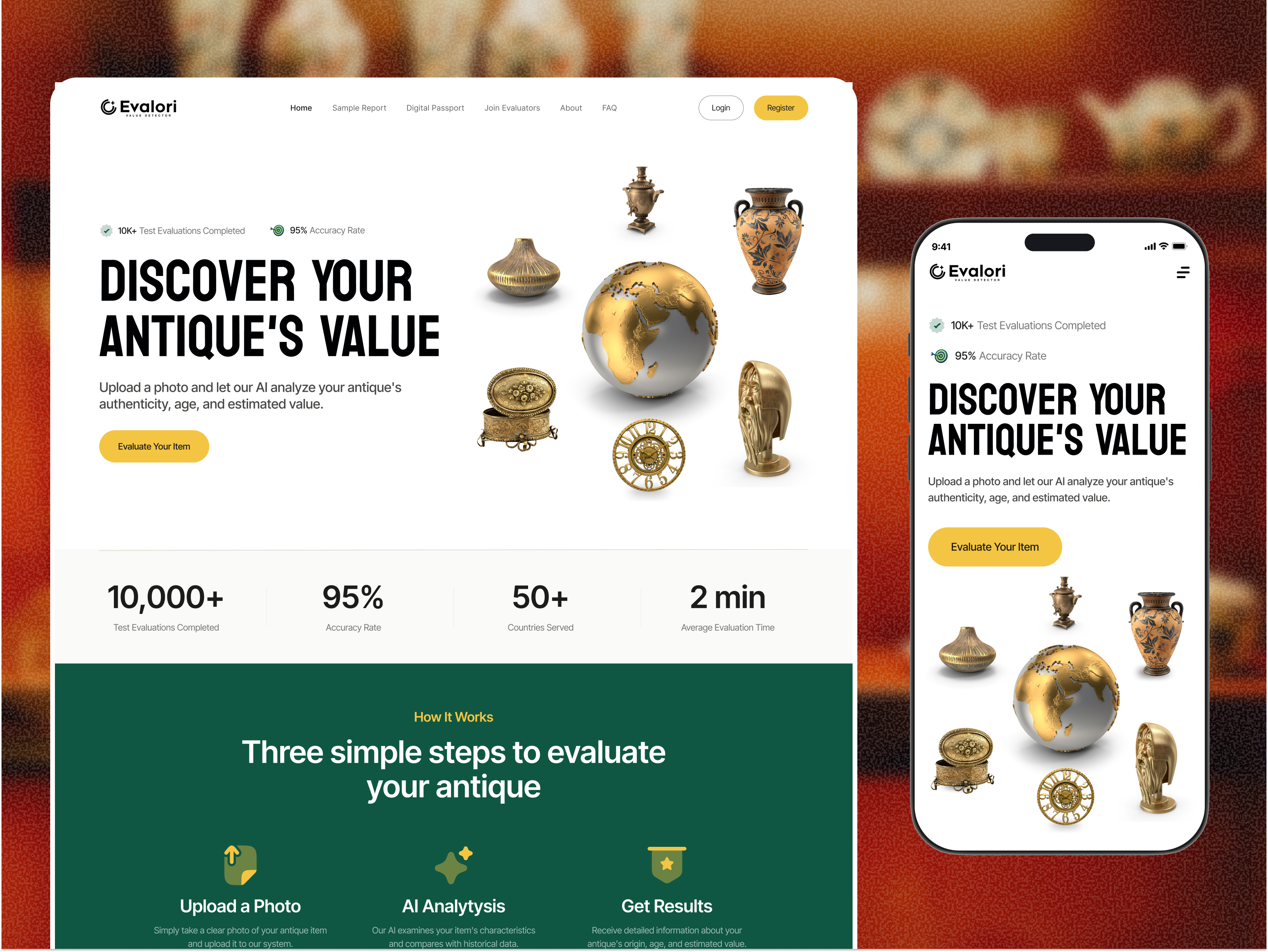 Evalori - website redesign design product service startup ui ux web website