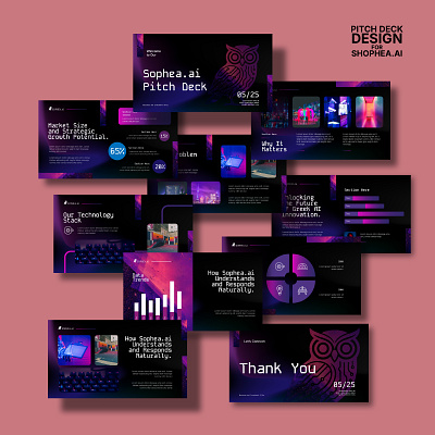 Pitch Deck Design for Sophea.ai canva slide figma slide google slide graphic design pitch deck pitch deck design powerpoint presentation presentation business presentation design