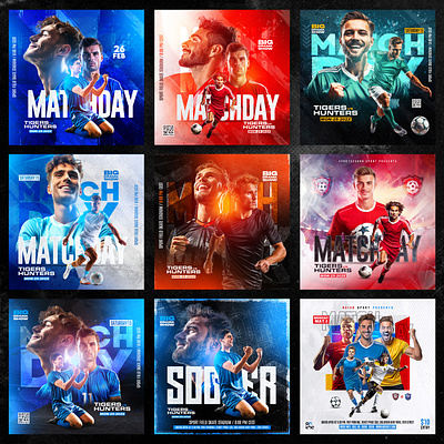 Banners, PSD Templates, Posters & Ad Content for Facebook, Insta banner creative sports layout design football poster game day poster instagram post design pinterest poster poster poster design social media post design sports
