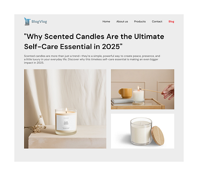 #DailyUI aesthetic blog candle design illustration ui website