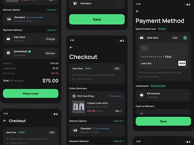 A Sample UI: Checkout 002 app card checkout creditcard daily challange daily ui dailyui dailyui 002 dark darkmode design minimal modern order payment phone simple ui ux