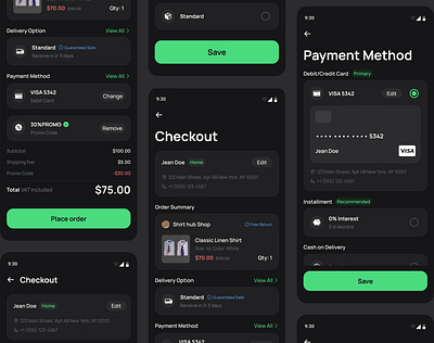 A Sample UI: Checkout 002 app card checkout creditcard daily challange daily ui dailyui dailyui 002 dark darkmode design minimal modern order payment phone simple ui ux