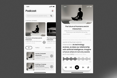 Podcast Player UI Design app design design figma ui uiux ux
