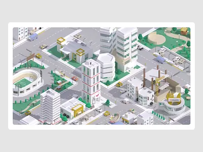 3d city 3d art blender building cinema city crafting cuberto graphics illustration motion graphics render street ui ux visualization