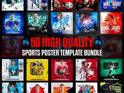 Banners, PSD Templates, Posters & Ad Content for Facebook, Insta banner creative sports layout football design football poster game day poster instagram post design matchday poster pinterest poster poster poster design psd flyer soccer graphics social media post design sports sports event design sports template