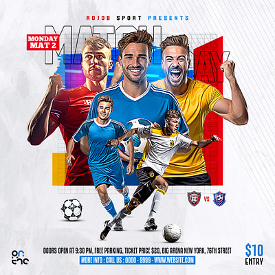 Banners, PSD Templates, Posters & Ad Content for Facebook, Insta banner design facebook ads facebook post football design football poster instagram post instagram post design matchday poster pinterest pins pinterest poster poster poster design psd flyer psd template soccer graphics social media post social media post design sports sports template