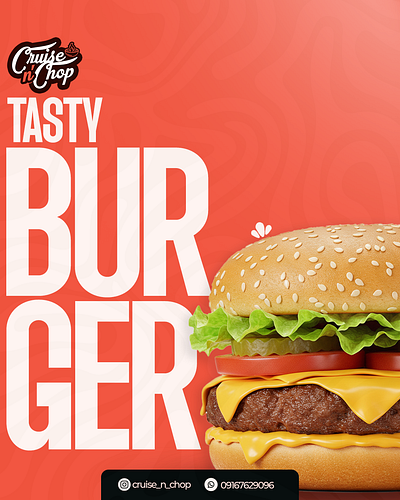 Tasty Burger branding graphic design