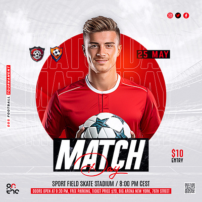 Banners, PSD Templates, Posters & Ad Content for Facebook, Insta banner creative sports layout editable matchday design facebook ad football design football poster game day poster instagram post instagram post design matchday poster pinterest poster poster poster design psd flyer soccer graphics social media banner social media post design sports event design sports template