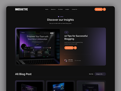 Blog Page Web blog design blog landing page blog listing page blog page blog web design landing page news web newsletter web saas ui design web design web hero web ui website