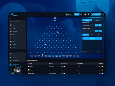 Plinko Game UI Kit – Mobile & Desktop betting casino csgo figma game game design gg graphic design plinko plinko game skingame ui ui design wolfskin