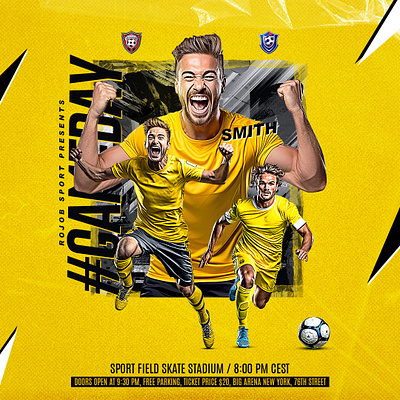 Banners, PSD Templates, Posters & Ad Content for Social Media banner creative sports layout editable matchday design facebook ad football design football poster game day poster instagram post instagram post design matchday poster pinterest poster poster poster design psd flyer soccer graphics social media post design sports sports event design sports template