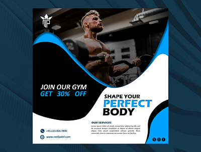 GYM Post Design advertisement brand identity branding exercise gym health social media post workout