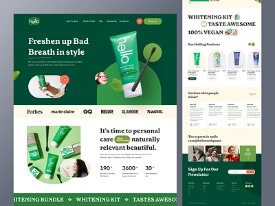 Toothpaste Product Landing page branding dashboard dental design ecommerce halolab home homepage landing page product page ui uidesign user experience user interface ux web web design webdesign webiste website