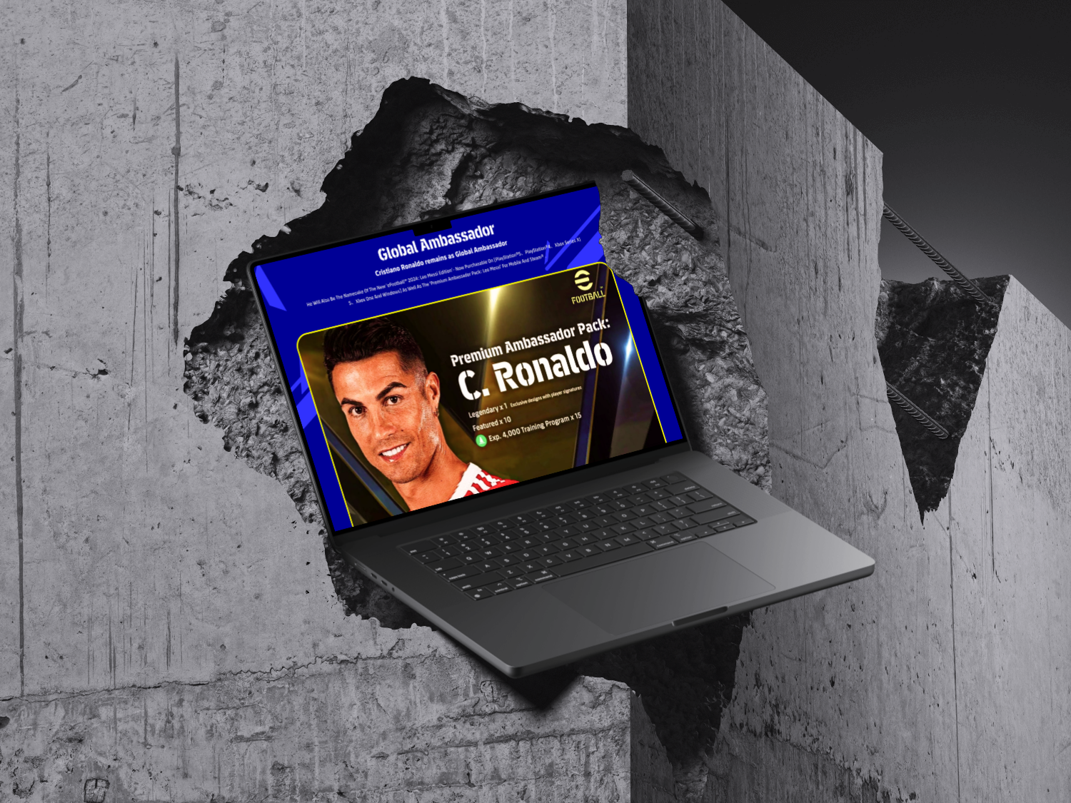 eFootball Full Landing Page UI – Game On! branding conversionfocuseddesign cr7 cristiano ronaldo efootball footballapp game ui gamedesign gamelandingpage gaming website graphic design ibrahimuix konami sportsapp usercentereddesign