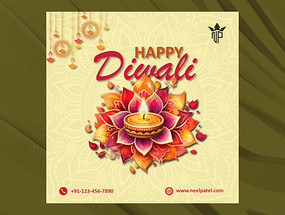 Diwali Festival Post Design brand identity branding celebration diwali festival indian festival minimal modern post poster design