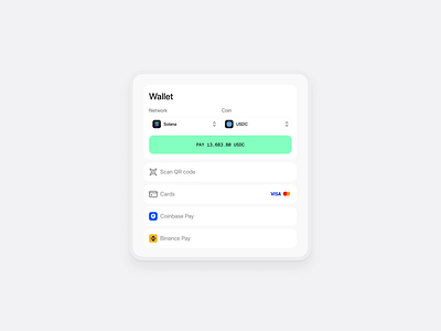 Crypto Wallet Modal blockchain coin fintech interface product solana ui usdc web3