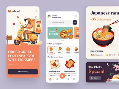 Food Delivery App Design app design deliver delivery app food food and drink food delivery app grocery delivery ios mobile app online food restaurant app splash screen ui ux