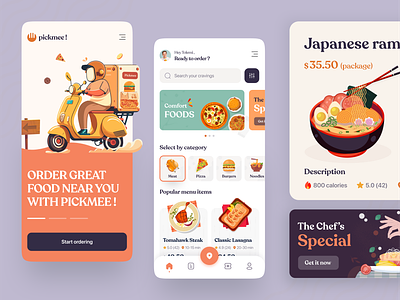 Food Delivery App Design app design deliver delivery app food food and drink food delivery app grocery delivery ios mobile app online food restaurant app splash screen ui ux