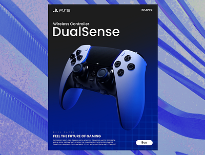 PS5 Poster Design ad controller gadget gaming gaming poster marketing poster poster design ps5 social media post tech poster technology
