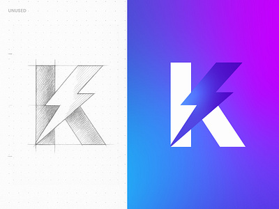 K Volt Logo awesome logo brand idenitty design branding creative logo design identity k combination logo k spark logo logo design logo idea logo k letter logo mark logotype spark ui volt