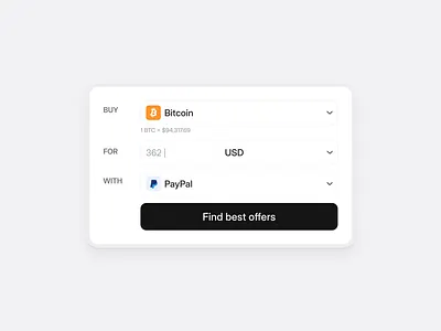 Buy Crypto (Bitcoin) modal bitcoin blockchain buy component crypto modal paypal product design ui design web3