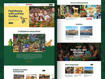 Rainforest Cafe Landing Page Design cafe design food funny green landing page menu restaurant theme website
