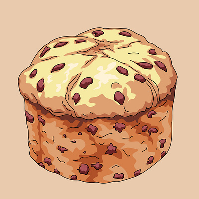 Foods: Panettone Bread Illustration colorful illustration flat illustration food food illustration graphic design illustration italian bread italian bread illustration italian food italian food illustration modern illustration panettone bread panettone bread illustration
