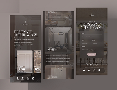 Interior Design Studio - UI/UX Mobile branding classic dailyinspiration dailyui inspiration interior interiordesign interiorstudio mobile pastel studio ui uiux web