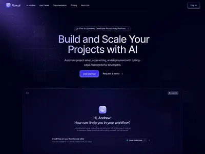 Flow.ai Website Design ai bento clean dark design landing modern ui web design website