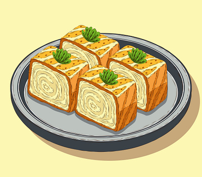 Foods: Tamagoyaki Illustration colorful illustration eggroll flat illustration food food illustration fried eggroll graphic design illustration japanese food japanese food illustration japanese fried eggroll japanese street food modern illustration street food street food illustration tamagoyaki tamagoyaki illustration