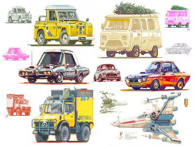 Vehicles [digital paint] car cartoon concept art digital 2d digital paint editorial illustration star wars