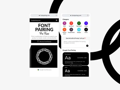 Font Pairing - Discover app branding clean design content design exploration figma font font pairings google font pairing simple typography ui uidesign uiuxdesign uiuxdesigns uxdesing web app web font