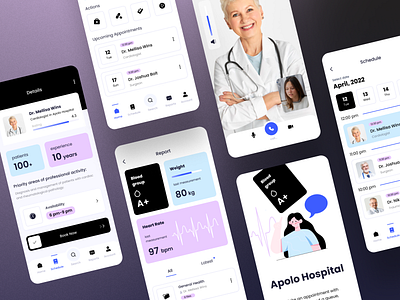 Healthcare service - Mobile app app app design doctor healthcare healthcare app medical medical app medicine mobile app mobile app design mobile ui