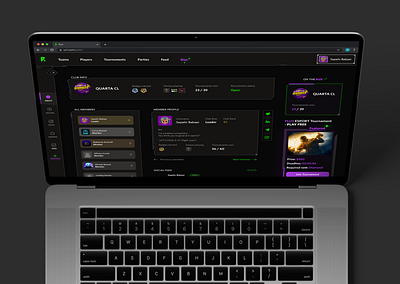 Rize | Esports dashboard art dark mode dashboard esport game ui ux web design