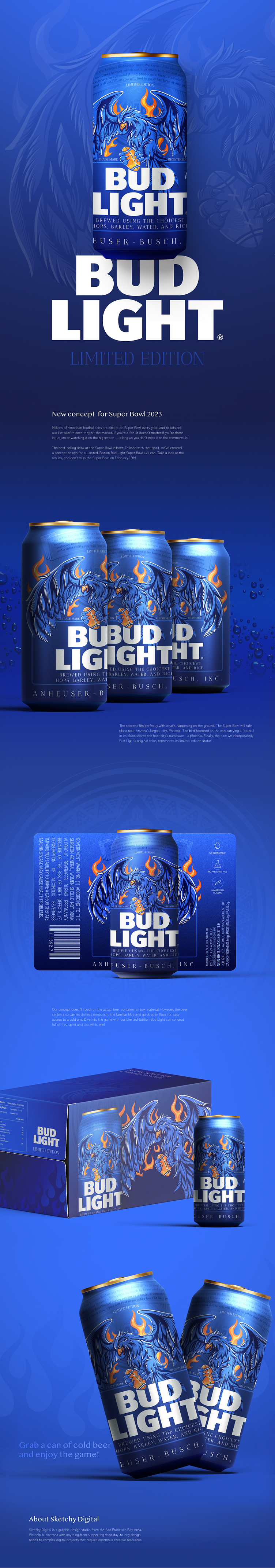 Bud Light meets Super Bowl 2023: Product Packaging by Sketchy