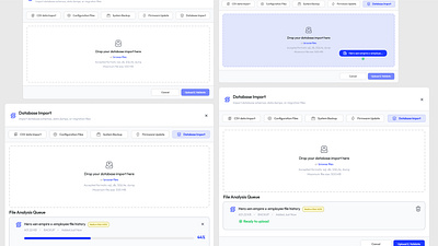 Enterprise Data Import Upload Modal data upload database ui import data ui modal ui upload modal