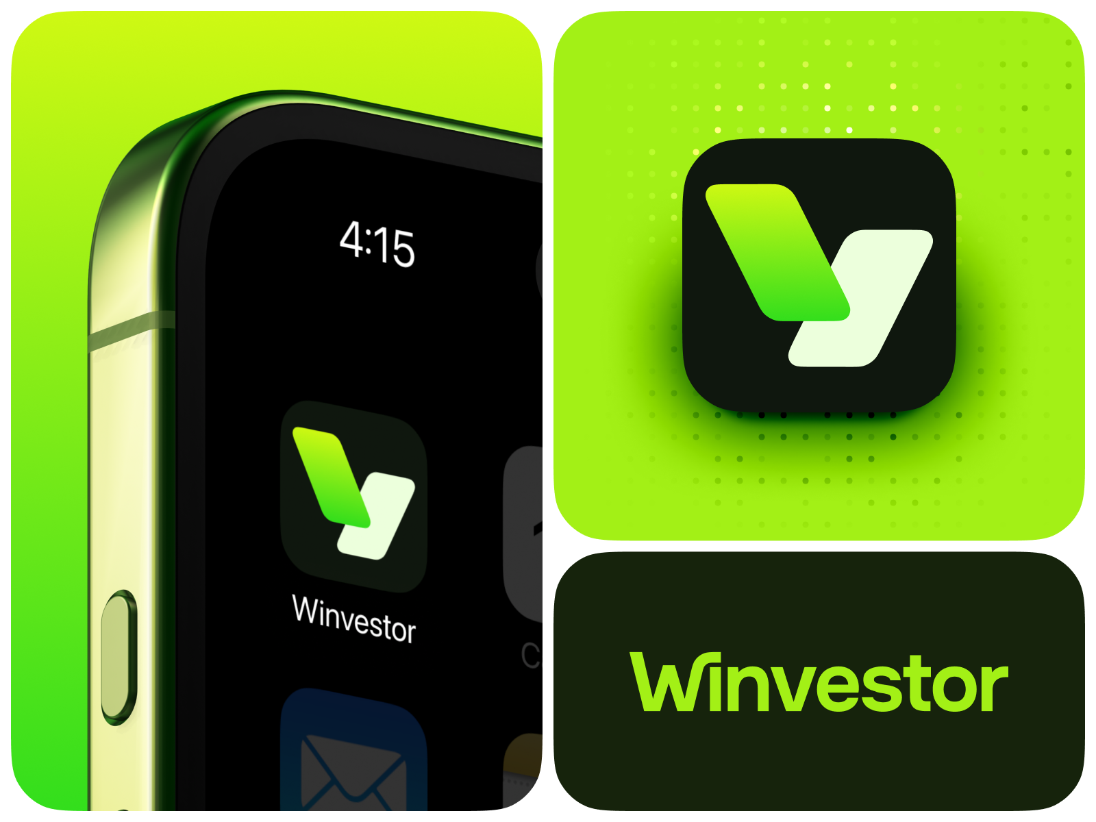 Winvestor — Budget Tracker App Logo Design app icon brand identity branding graphic design logo ui visual identity