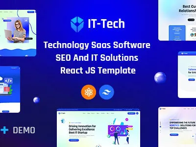 IT-Tech – Technology Business, IT Solutions & SaaS Software Reac design graphic design logo typography